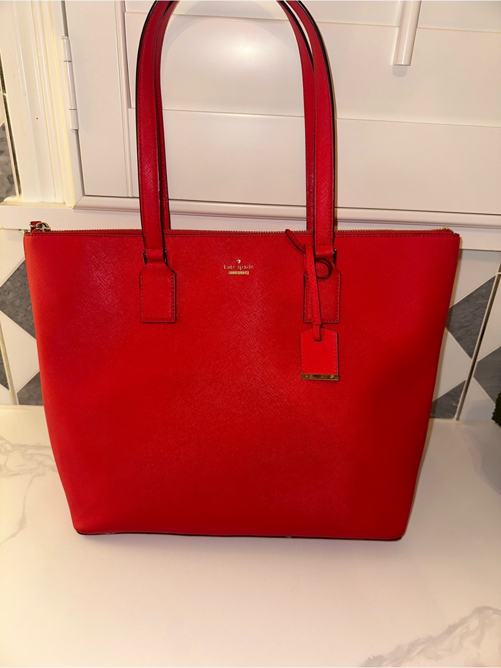 Kate Spade Cameron Street Harmony Red Saffiano Leather Tote